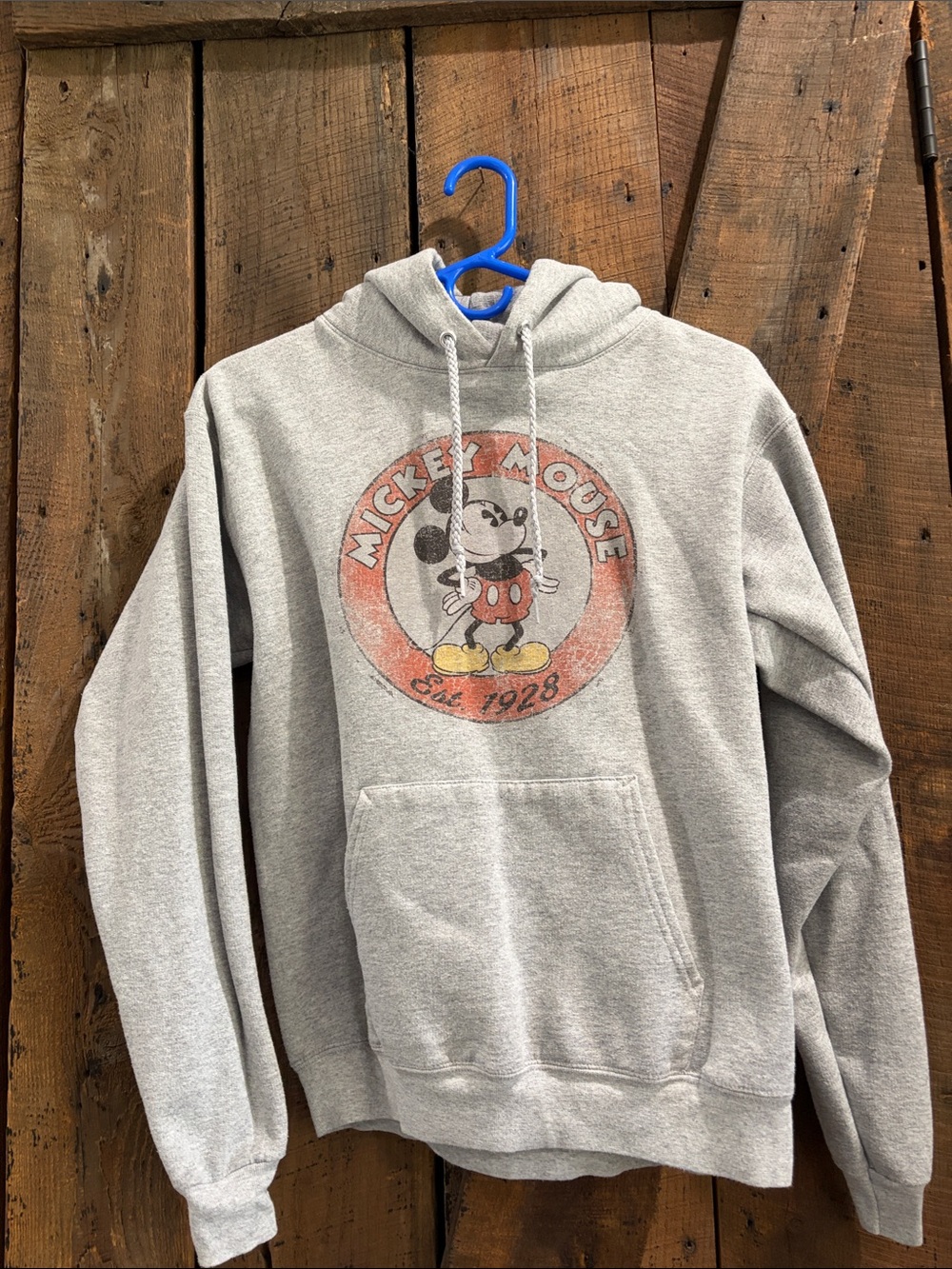 Disney Gray Crewneck Sweatshirt with Mickey Mouse Graphic